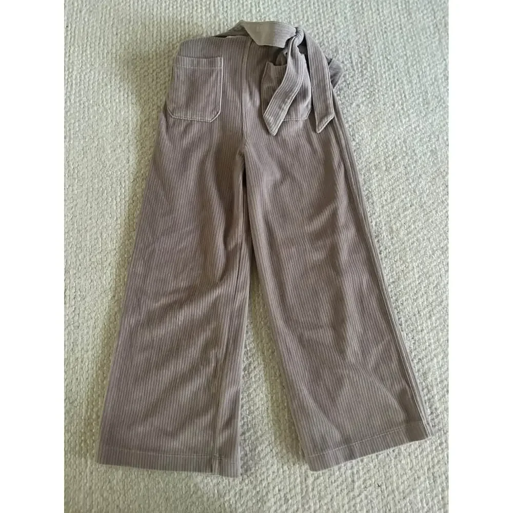 Girls Abercrombie & Fitch Wide Leg Jumpsuit Overalls Large 9/10 Corduroy Tan